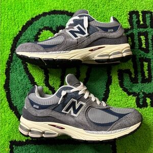 New Balance Gray Navy 2002R Men's Suede Mesh Sneakers